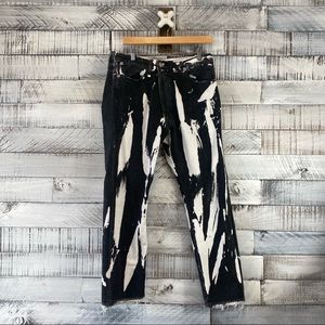 R13 Crossover jeans in splotchy pattern Denim in black and white size 28